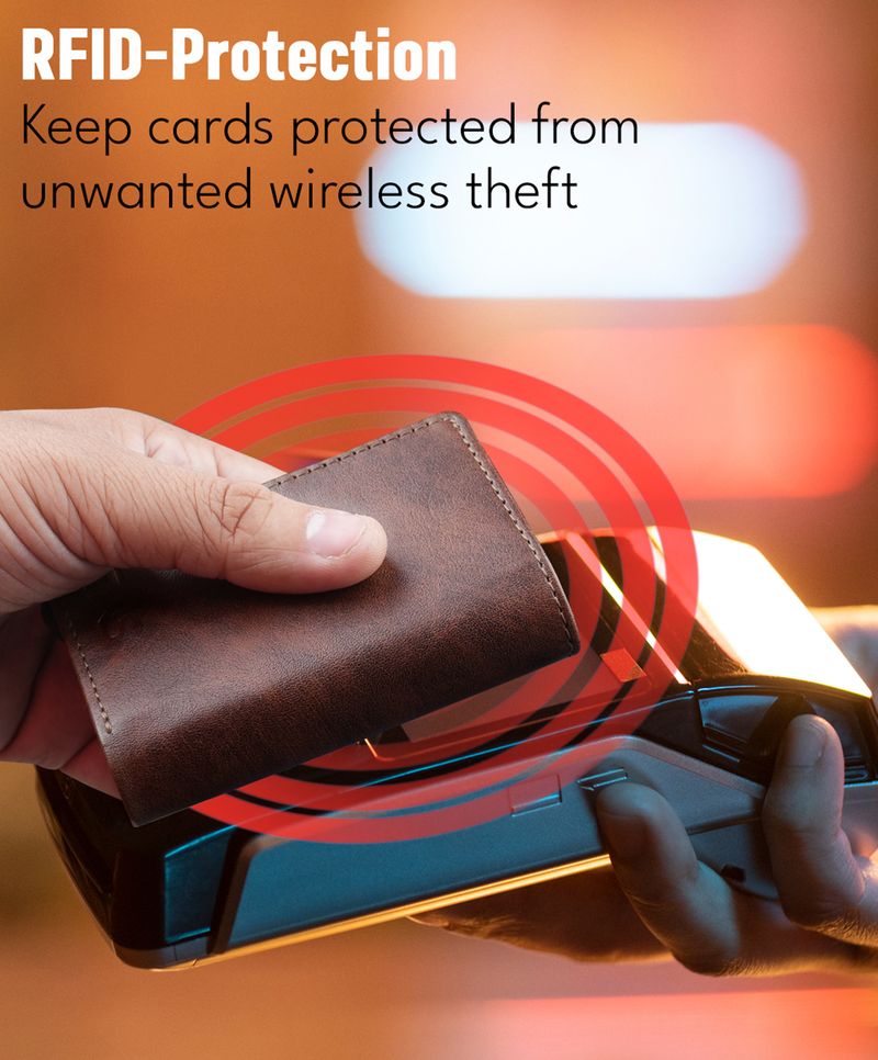 thewalletstore Men Brown RFID Wallet - Image 5