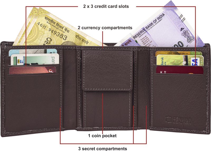 URBAN FOREST Men Brown Leather RFID Wallet - Image 4