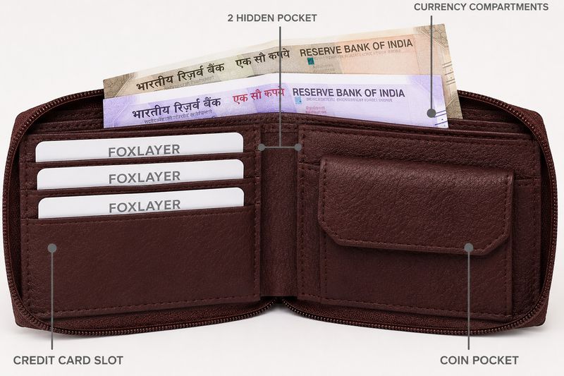 Foxlayer Brown Artificial Leather Wallet - Image 3