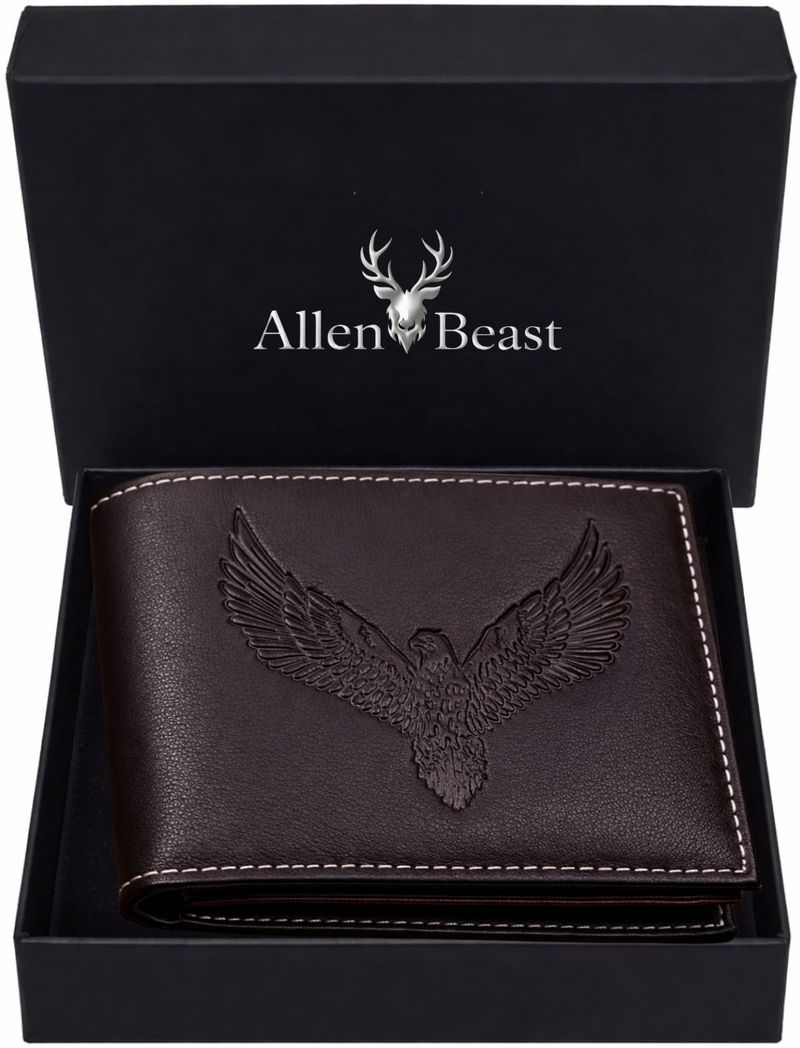 ALLEN BEAST Brown Genuine Leather Wallet - Image 2