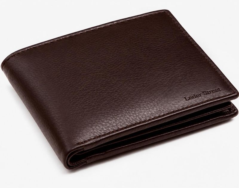 Leder Street Men's Brown Genuine Leather Wallet, 10 Card Slots - Image 2