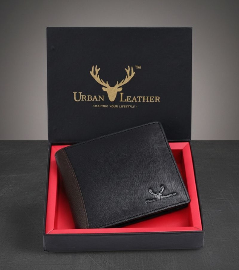 URBAN LEATHER Black Leather RFID Wallet - Image 2