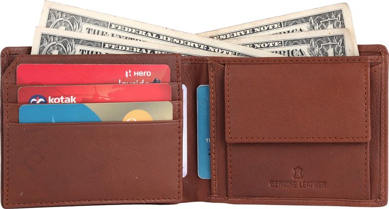 URBAN LEATHER Men Tan Leather RFID Wallet - Image 5