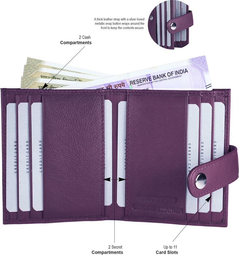 Lyvra Men Purple Leather Wallet - Image 4