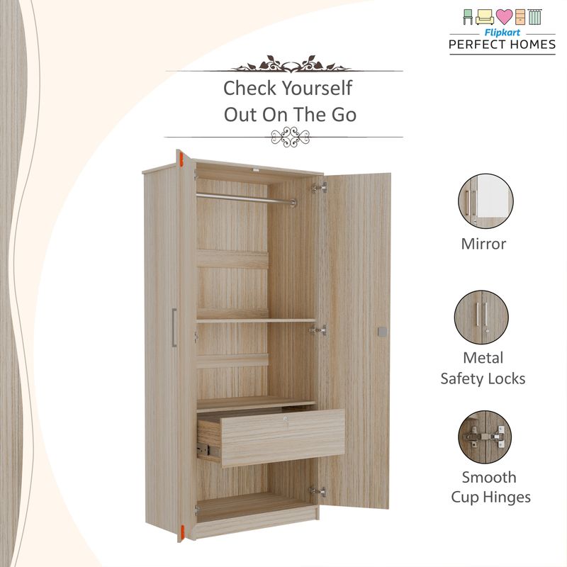 Flipkart Perfect Homes Julian Engineered Wood 2 Door Wardrobe - Image 4