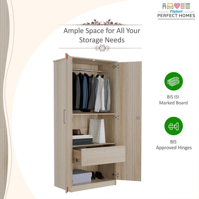 Flipkart Perfect Homes Julian Engineered Wood 2 Door Wardrobe - Image 3