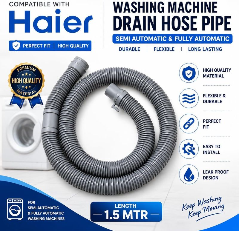 Siana Washing Machine Hose Drain 1.5 Mtr Compatible with Haier Top Load Semi Automatic Washing Machine Outlet Hose (1.5) - Image 3