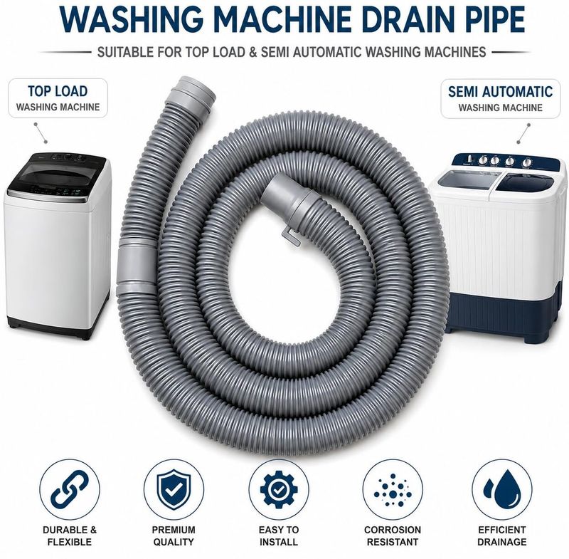 Siana Washing Machine Hose Drain 1.5 Mtr Compatible with Haier Top Load Semi Automatic Washing Machine Outlet Hose (1.5) - Image 4