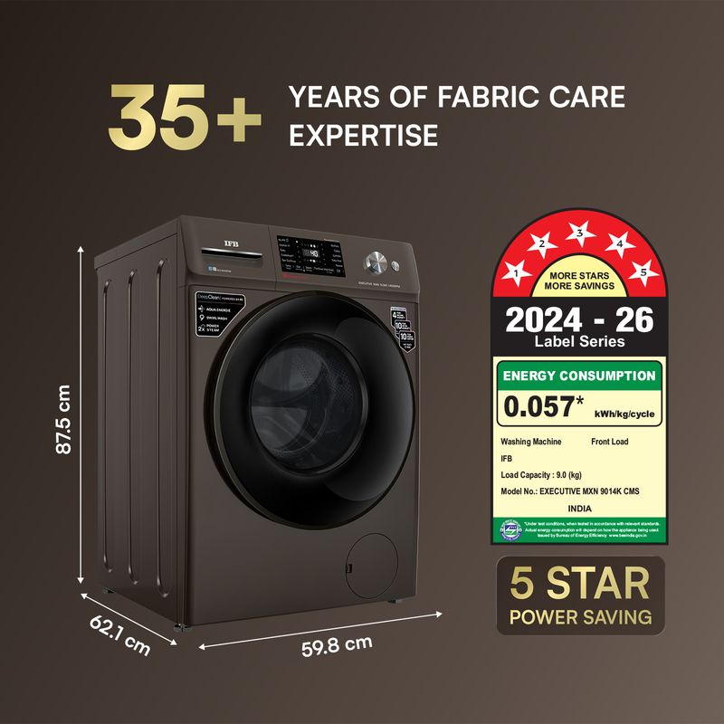 IFB 9 kg Front Load Washing Machine, Brown - Image 3
