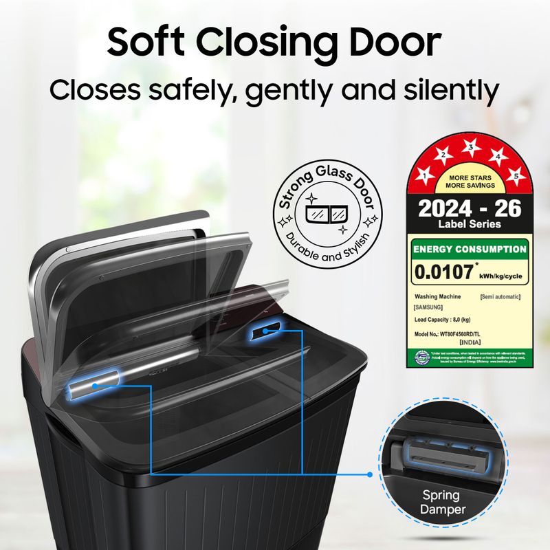 Samsung 8 kg Semi Auto Top Load Grey - Image 3