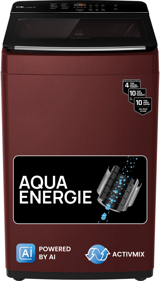 IFB 7 kg 5 Star with Deep Clean Technology, ActivMix, Powered by AI, with Aqua Energie, Soft Close Door, Fully Automatic Top Load Washing Machine Red