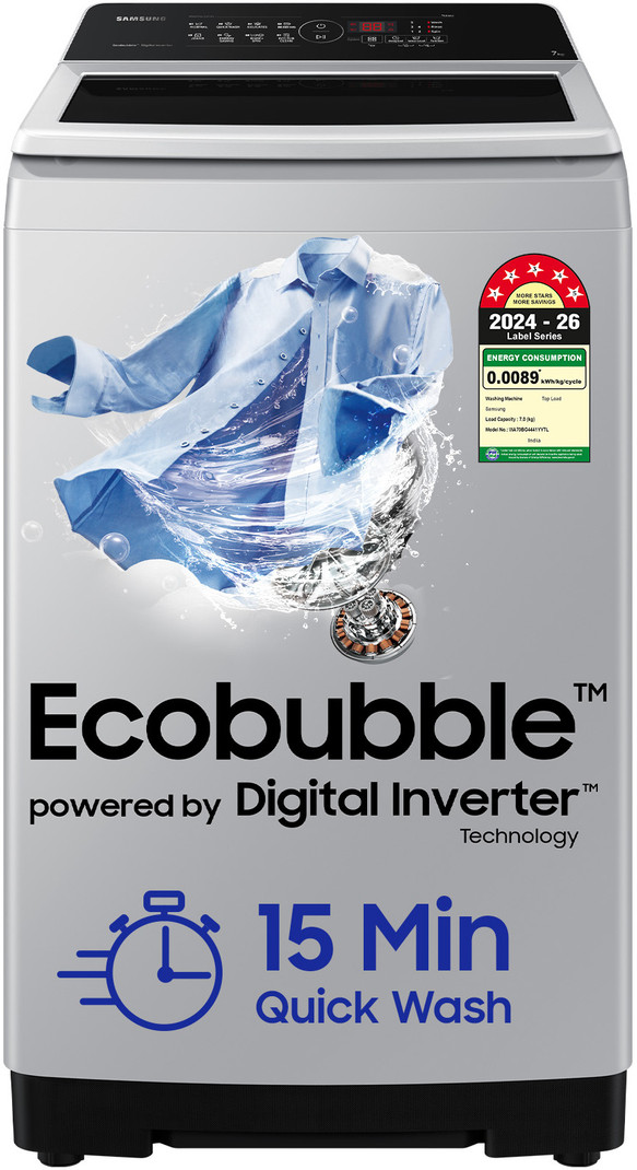price history - Samsung 7 kg 5 Star, Ecobubble, Soft Closing Door, Digital Invert...more