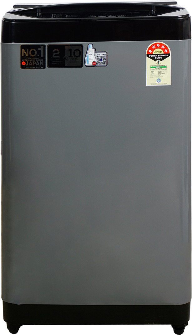 Panasonic 8 kg Fully Automatic Top Load Washing Machine Grey, Black