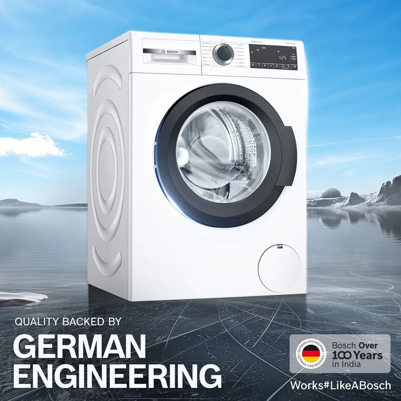 Bosch 9 kg Front Load Washer with Heater, White - Image 3