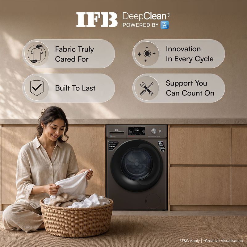 IFB 9 kg Front Load Washing Machine, Brown - Image 4