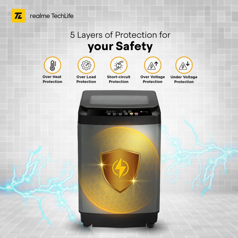 realme TechLife 7 kg Top Load Black - Image 5