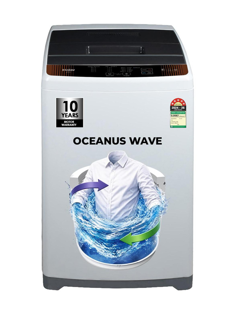 Haier 6.5 kg Fully Automatic Top Load Silver (HWM65-FEN) — image 1 of 5