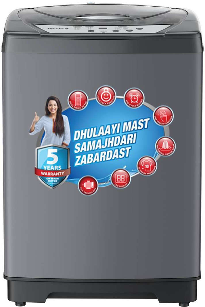 Intex 6.5 kg Fully Automatic Top Load Washing Machine Grey