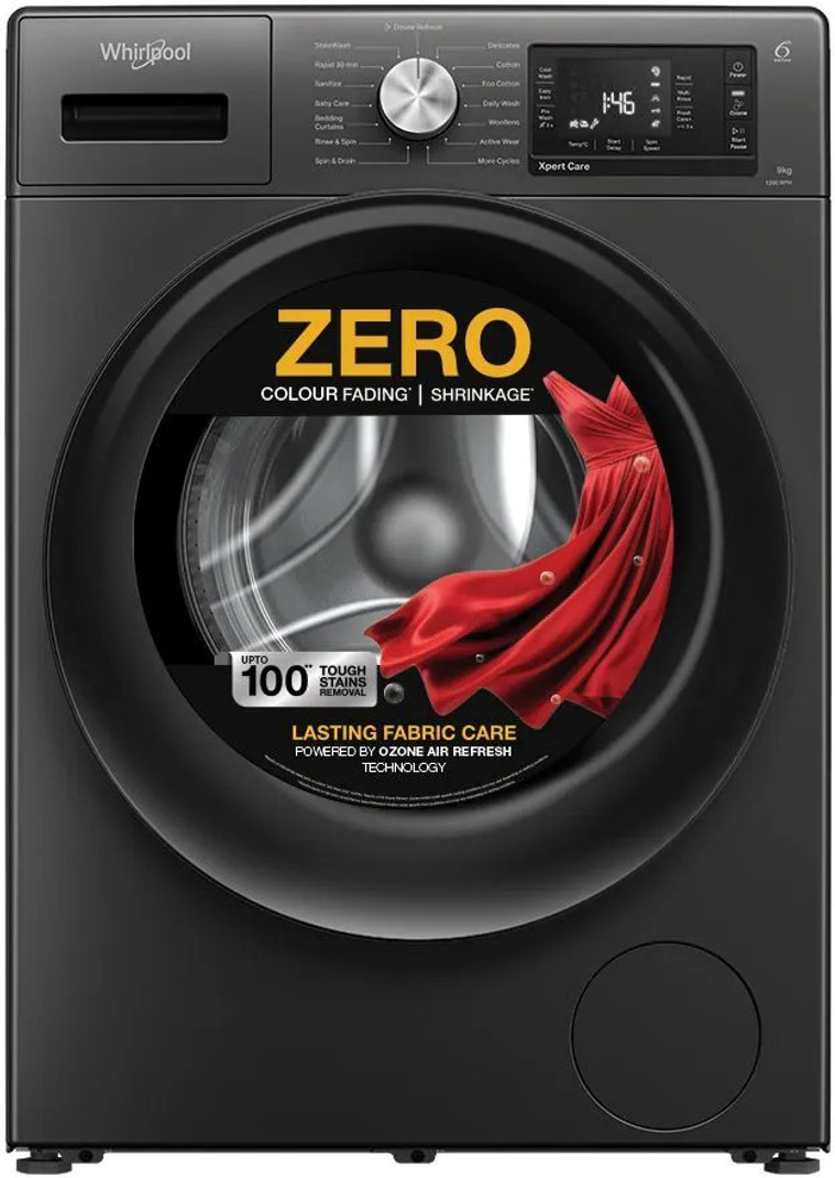 Whirlpool 9 kg Fully Automatic Front Load Washing Machine with In-built Heater Grey