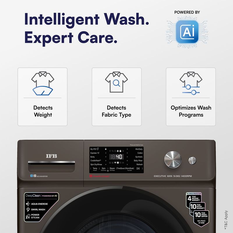 IFB 9 kg Front Load Washing Machine, Brown - Image 6