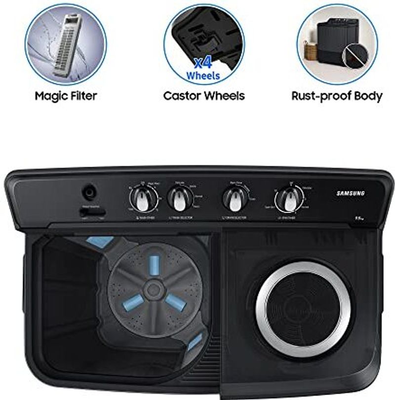 9.5 kg Semi Auto Top Load Black - Image 5