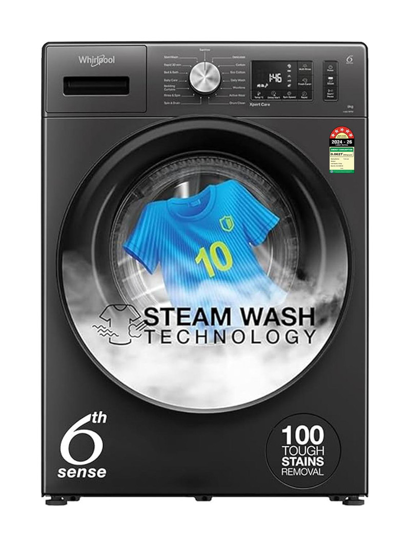 Whirlpool 8 kg 5 Star Inverter Steam Technology, 100+ Tough Stains, 6th Sense Soft Move, Supreme Care Fully Automatic Front Load with In-built Heater 