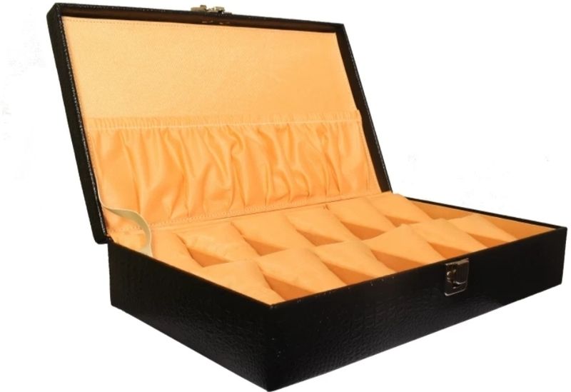 WATCHHUT Solid Black Watch Organizer for 12 Watches - Image 3