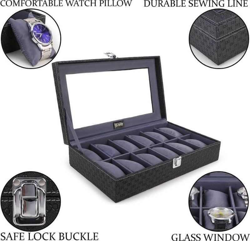 Watchhub Elegant Watch Box for | Ideal for Travel, Gifting, and Display Watch Box (Black, Holds 5 Watches) - Image 8