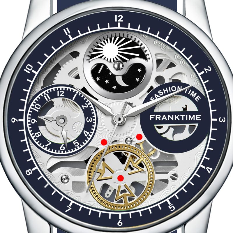 FRANKTIME Mens Wrist Watch | Premium Silicon Strap | Quartz Movement | Casual & Formal Analog Watch - For Men FT-0069 BLU - Image 7