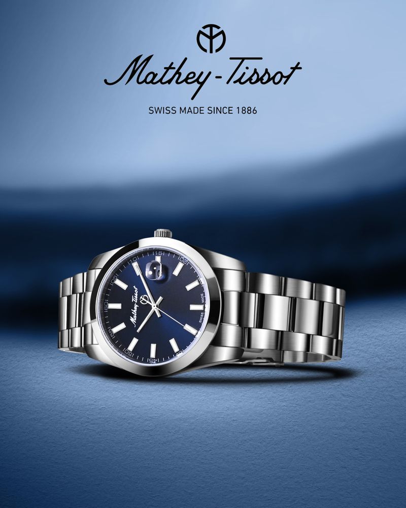 Mathy Swiss Blue Dial Analog Watch H450ABU - Image 4