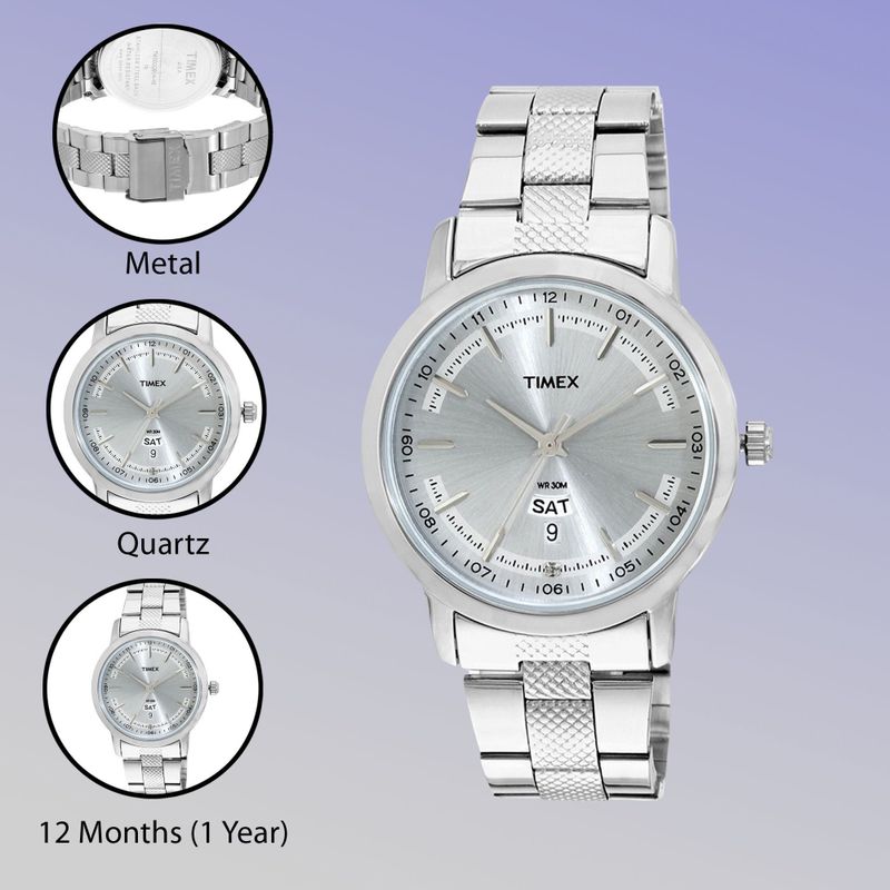 TIMEX Silver Dial Stainless Steel Analog Watch TW000G916 - Image 5