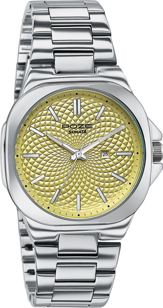 SONATA Poze Crisscross Coast Yellow Men's Watch - Image 6