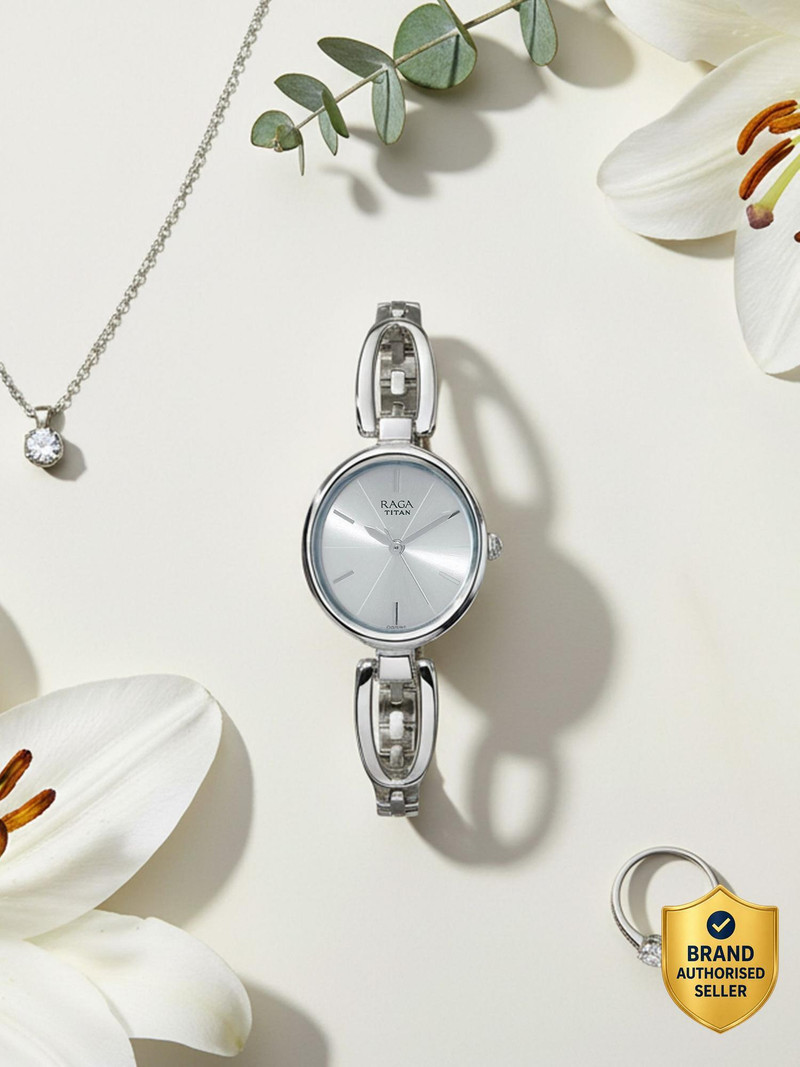 Titan Titan Raga Viva Silver Dial Silver Metal Strap Analog Watch  - For Women NT2575WL01,TH1710319J,NU2575WL01,NU2579SM01