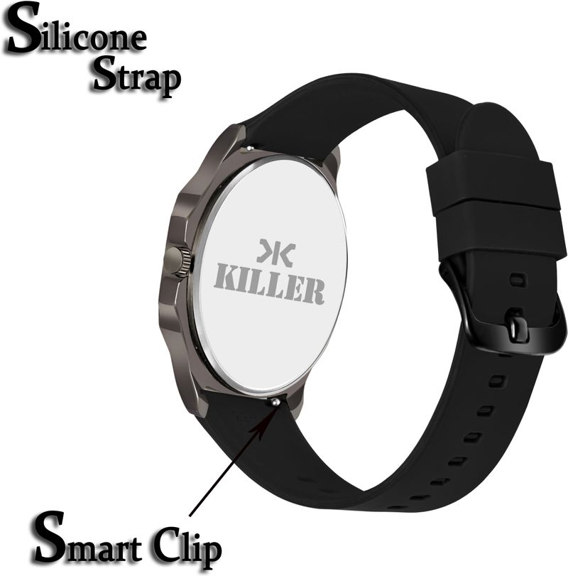 KILLER Gun Metal Series Analog Watch for Men - Black - Image 5
