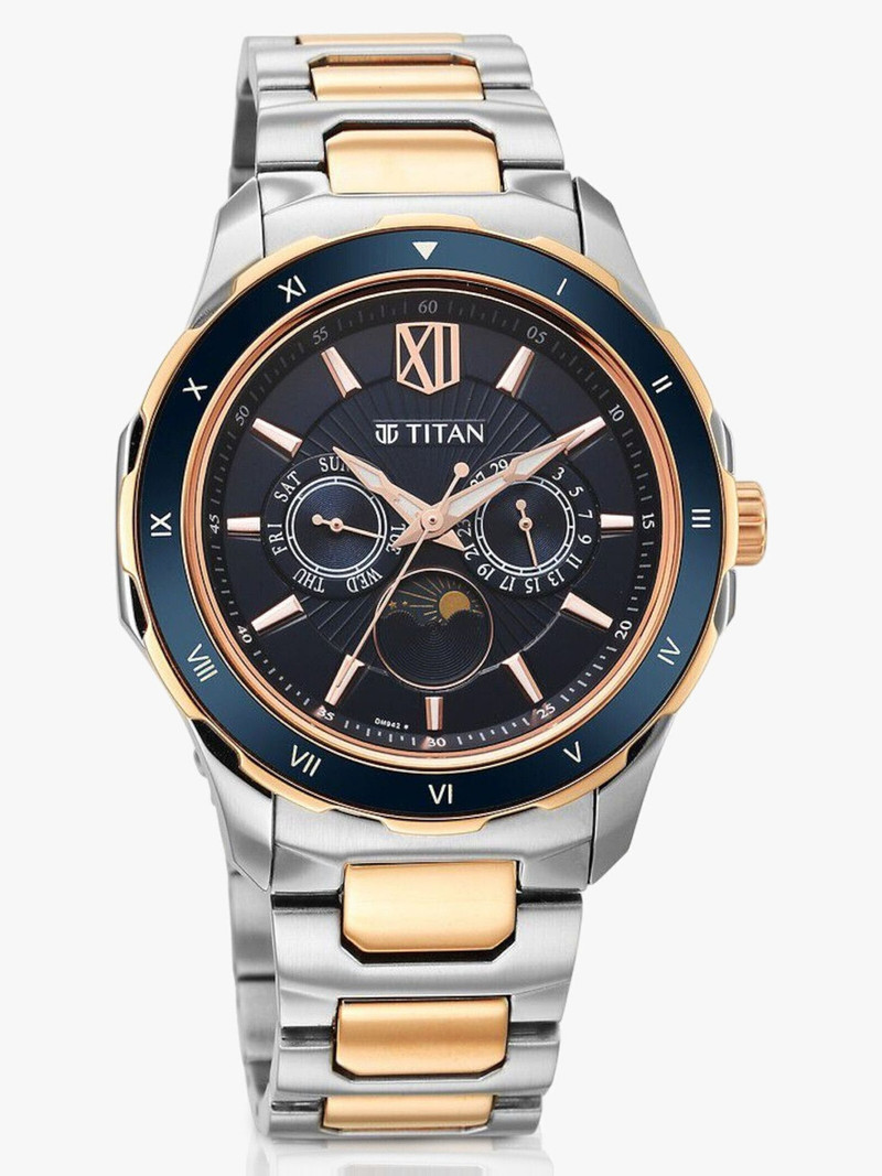 Titan Titan Regalia Premium Multifunction Blue Dial TwoToned SS Strap Analog Watch  - For Men NT1650YM03,NH1650YM03,NU1650YM03,NU1688KM06