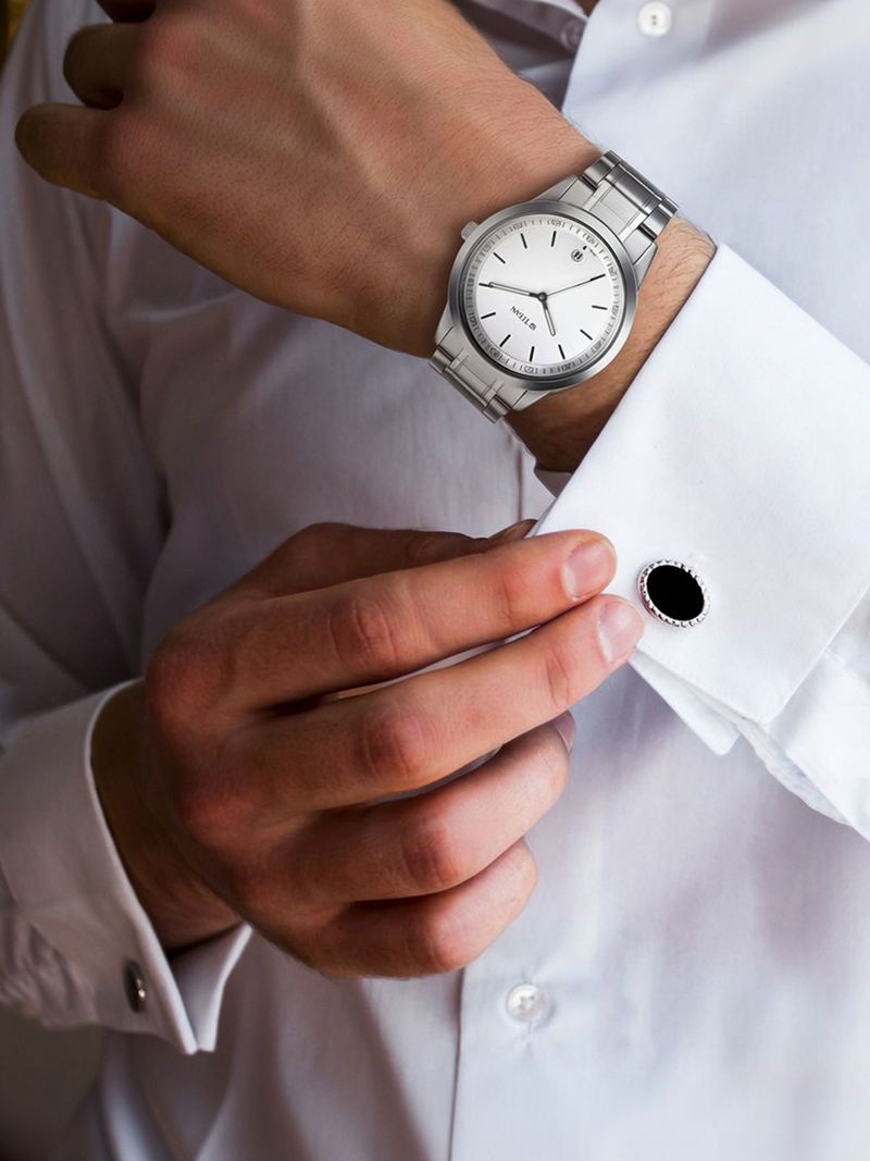 Titan Minimals White Dial Silver MetalStrap Analog Watch - Image 4