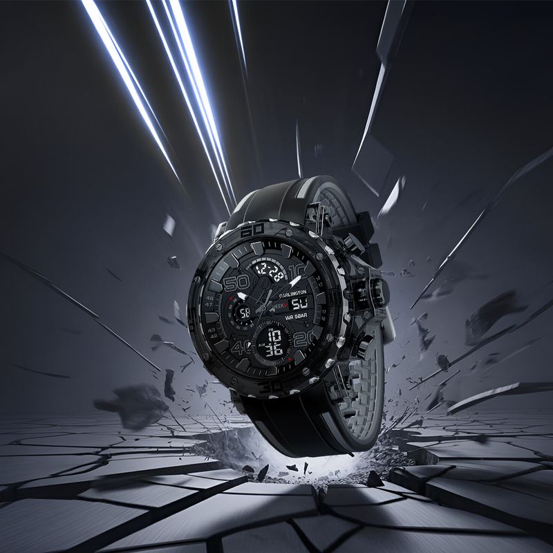 Carlington Velocity Series Analog-Digital Watch CT 8136 Black - Image 5