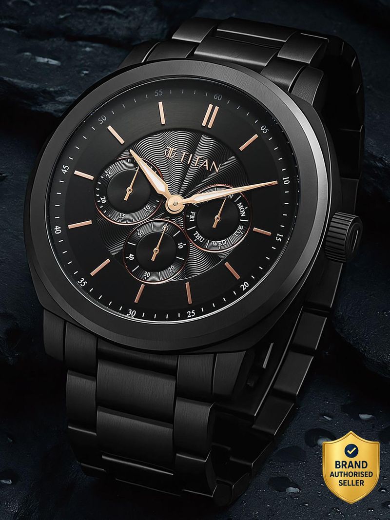 Titan Regalia Arc Quartz Black Men's Watch - Image 2