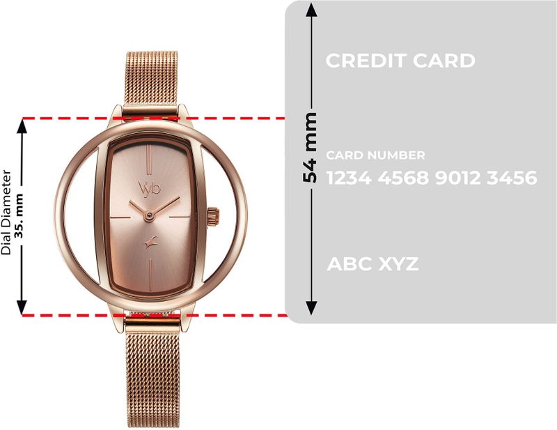 Fastrack Vyb Charmer Rose Gold Watch For Women FV60037WM01W - Image 6