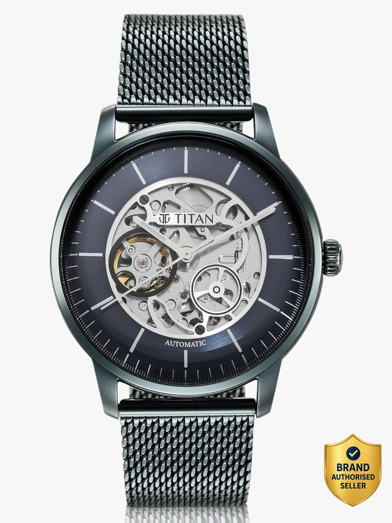 Titan Titan Mechanical Automatic Blue Dial Blue Stainless Steel Strap Analog Watch  - For Men NT90110QM01,FV60051SM01W,90110QM01,NU90110QM05