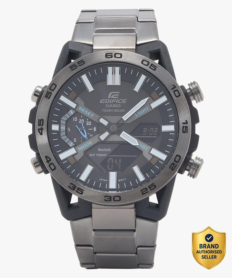 CASIO ECB-2000DC-1ADF Edifice Black Dial Gray Ip Stainless Steel Band Analog-Digital Watch  - For Men - Buy CASIO ECB-2000DC-1ADF Edifice Black Dial G