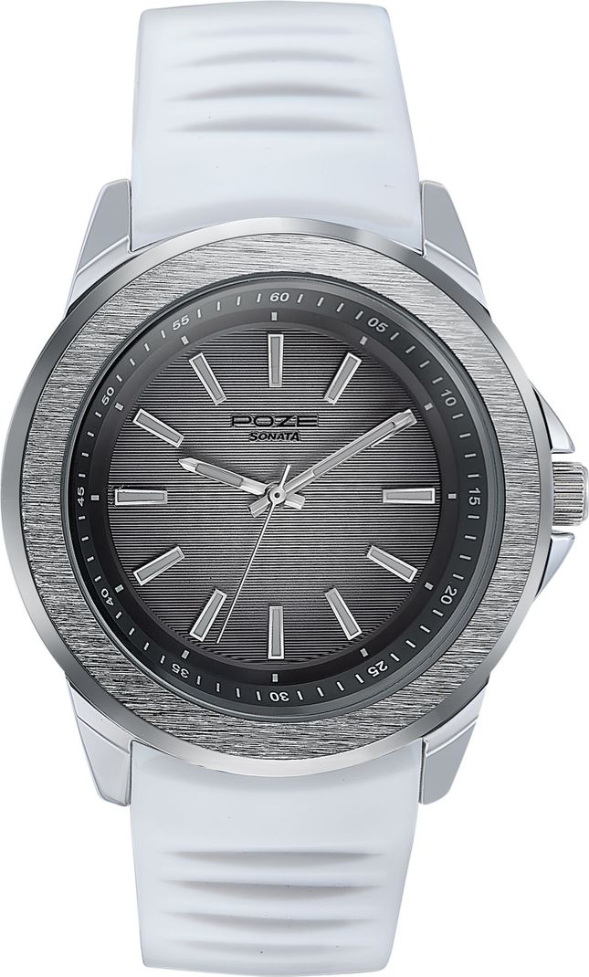 Sonata Poze Flex O Clock White Men's Watch SP70050SP02 - Image 4