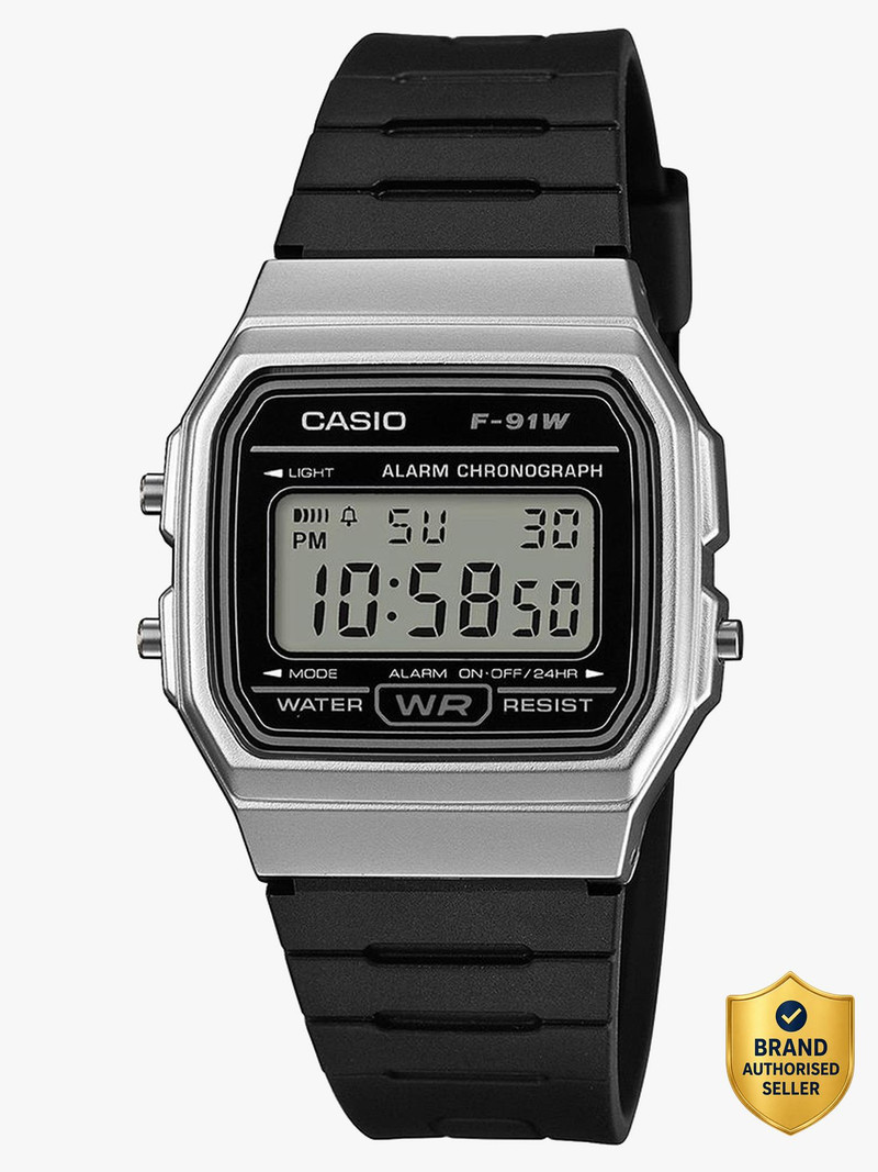 CASIO-MENS-RESIN Digital Watch  - For Men & Women D411 (F-91WM-1BDF)