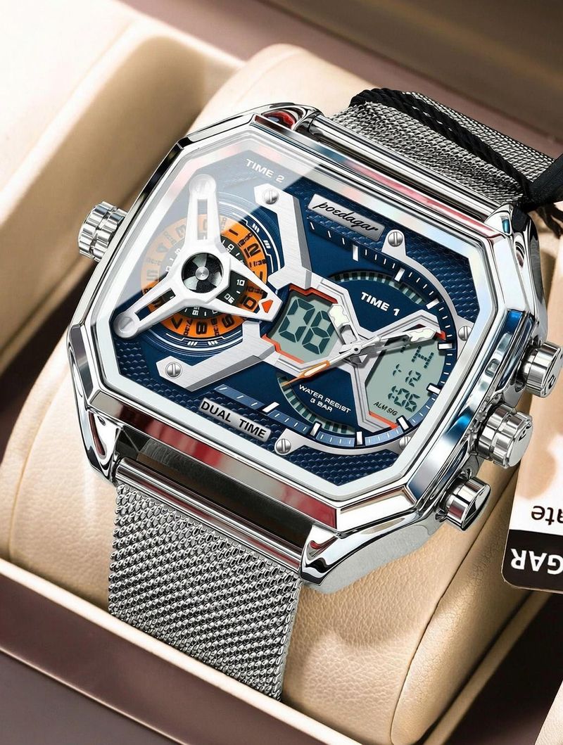 Mens Dual Time Chronograph Luxury Watch 1006 - Image 2