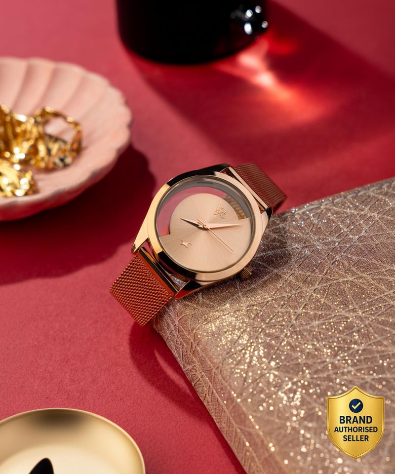 Fastrack Vyb Runway Pink Dial Rose Gold Watch - Image 4