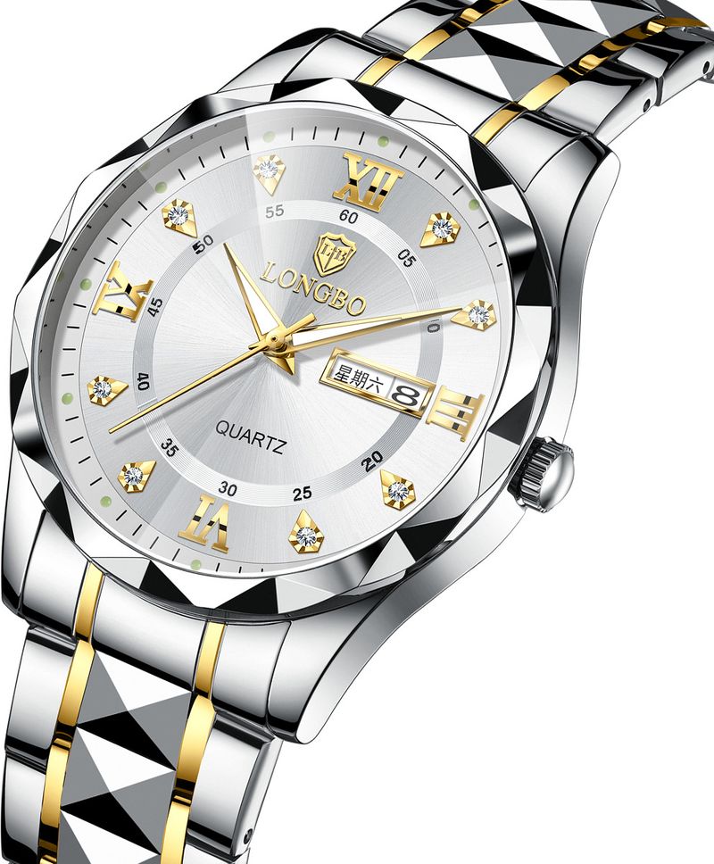 Longbo Zenith Diamond Business Stainless Steel Watch - Image 3