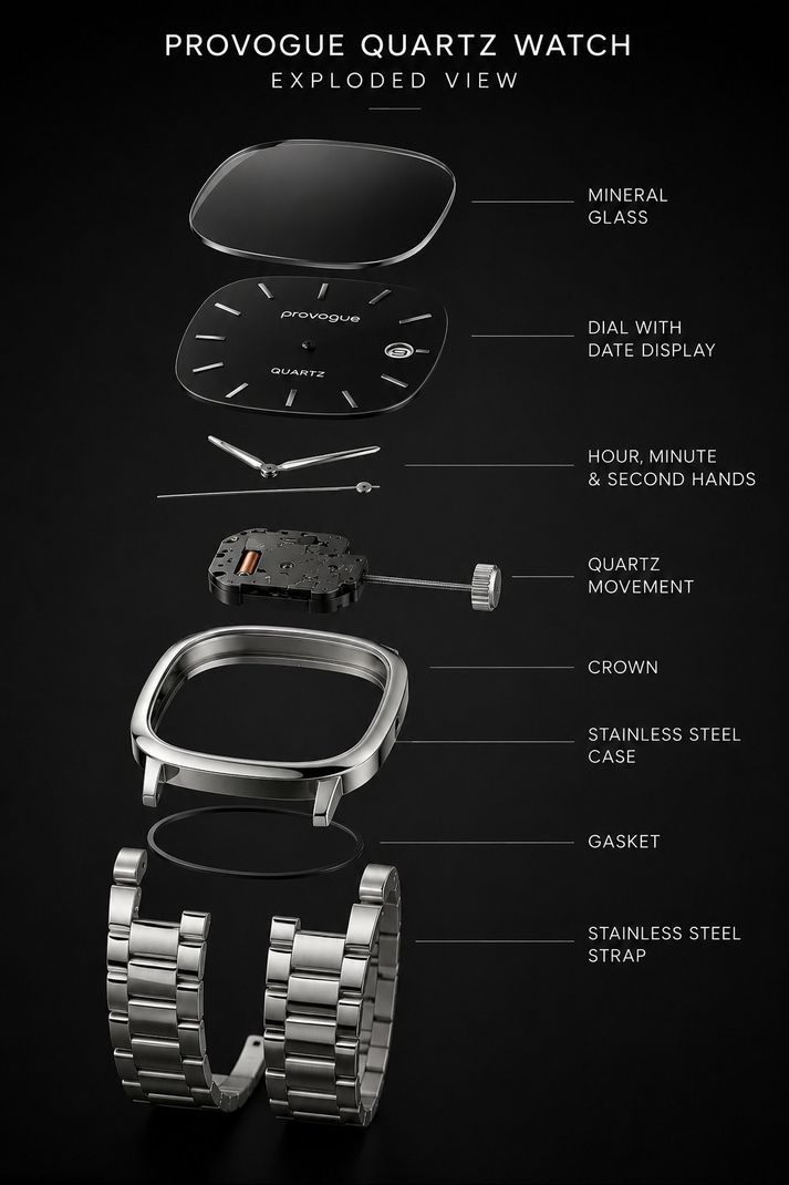 PROVOGUE PROVG-928-BLACK-SILVER Analog Watch - Image 6