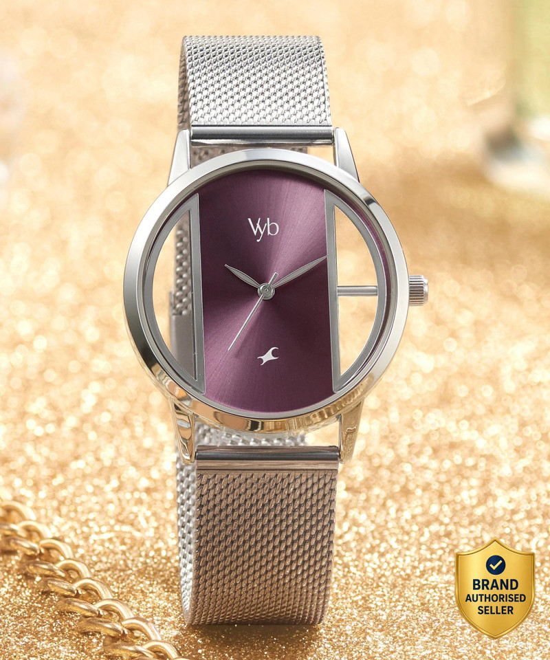 Fastrack Fastrack Vyb Runway Purple Dial Silver Stainless Steel Strap Analog Watch - For Women FV60019SM01W, FV60019SM01