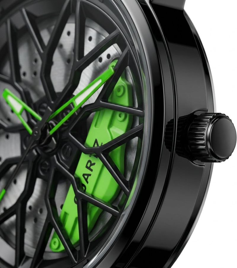 SINGGI Car Wheel Style Analog Watch - Green - Image 6
