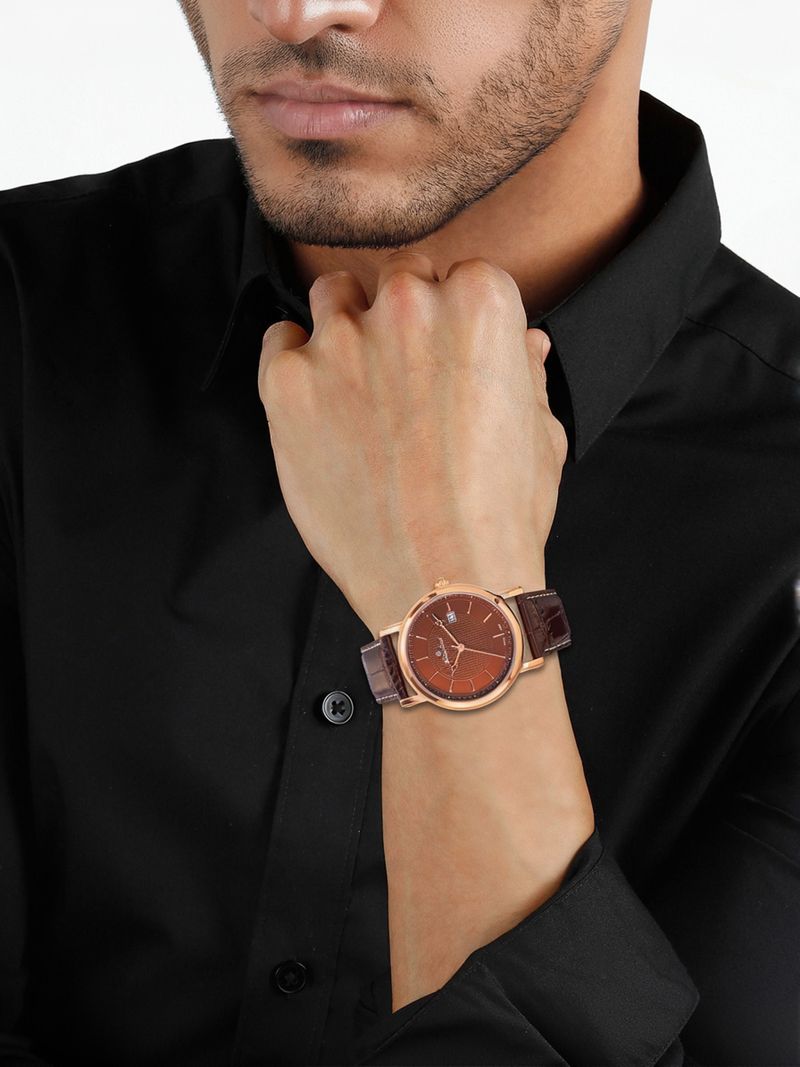 Mathey-Tissot HB611251PM Brown Leather Quartz Watch - Image 4
